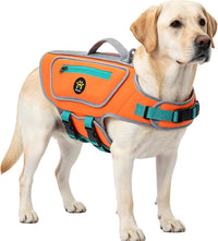 Dog Life Jacket, Good Visibility Pet Swimming Vest for Boating L – Essentials for Dogs - Orange / XX-Small
