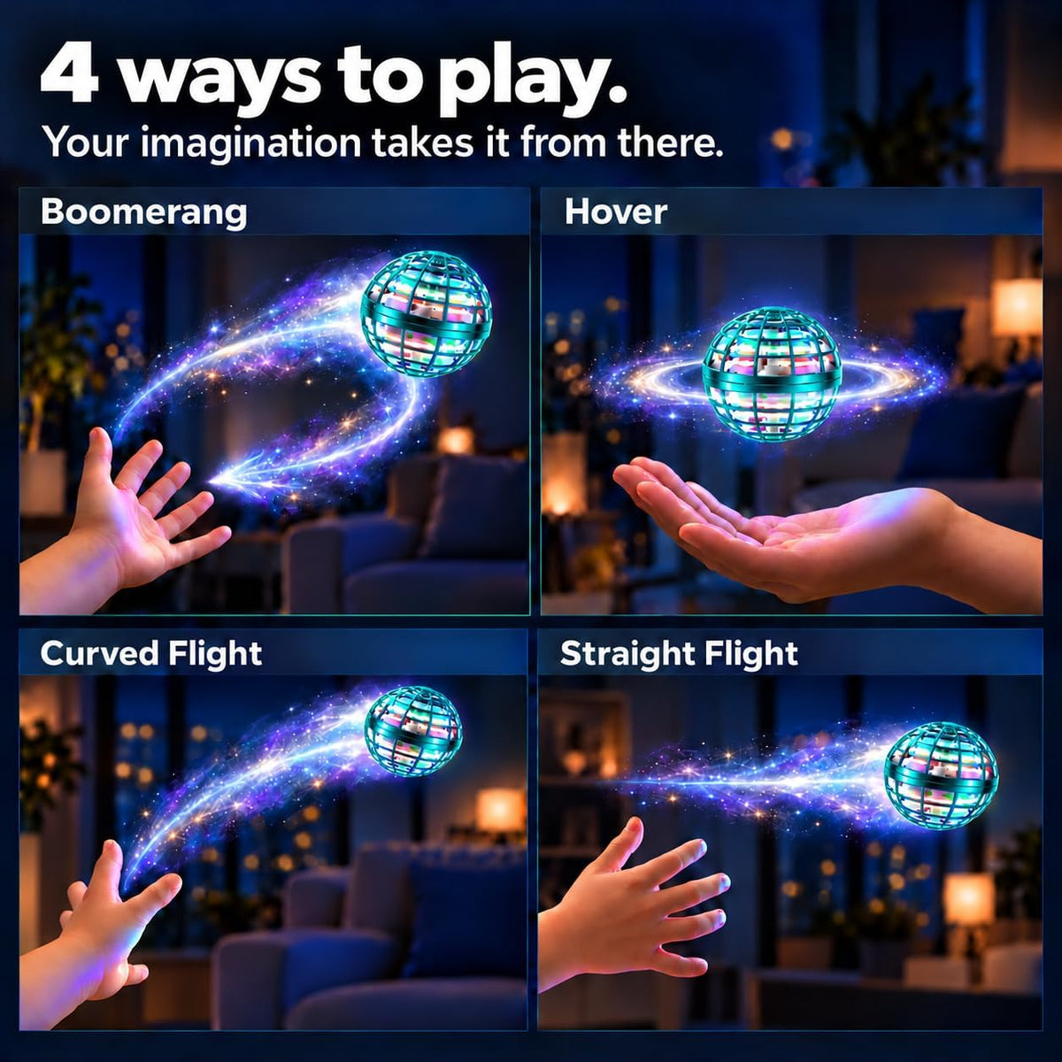 AMERFIST Flying Orb Ball Toy - Light Blue - image 3
