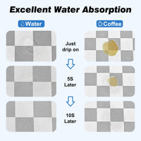 CooRug Checkered Dog Food Mat, Pet Feeding Mat 20" L x 12" W - Grey / 24"L x 16"W - image 4