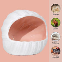 Ceramic Hamster Hideout Guinea Pigs House Guinea Pig Accessories Sand Bathes for Small Pets Hamster Accessories for Cages for Guinea Pigs Chinchillas Gerbils Hedgehogs (Pink)