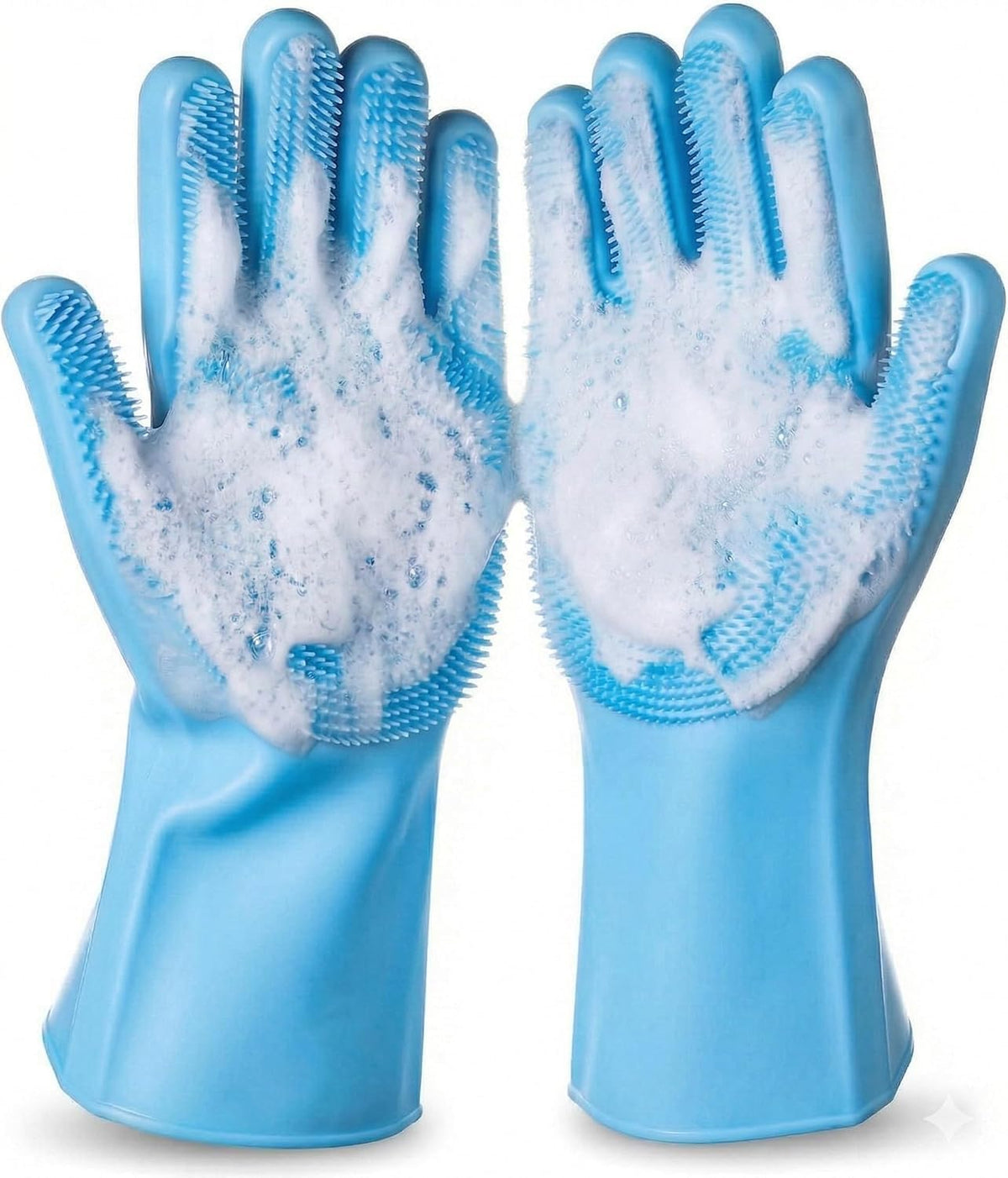 NVNAN Silicone Pet Washing Gloves with High-Density Teeth for Dogs - Blue