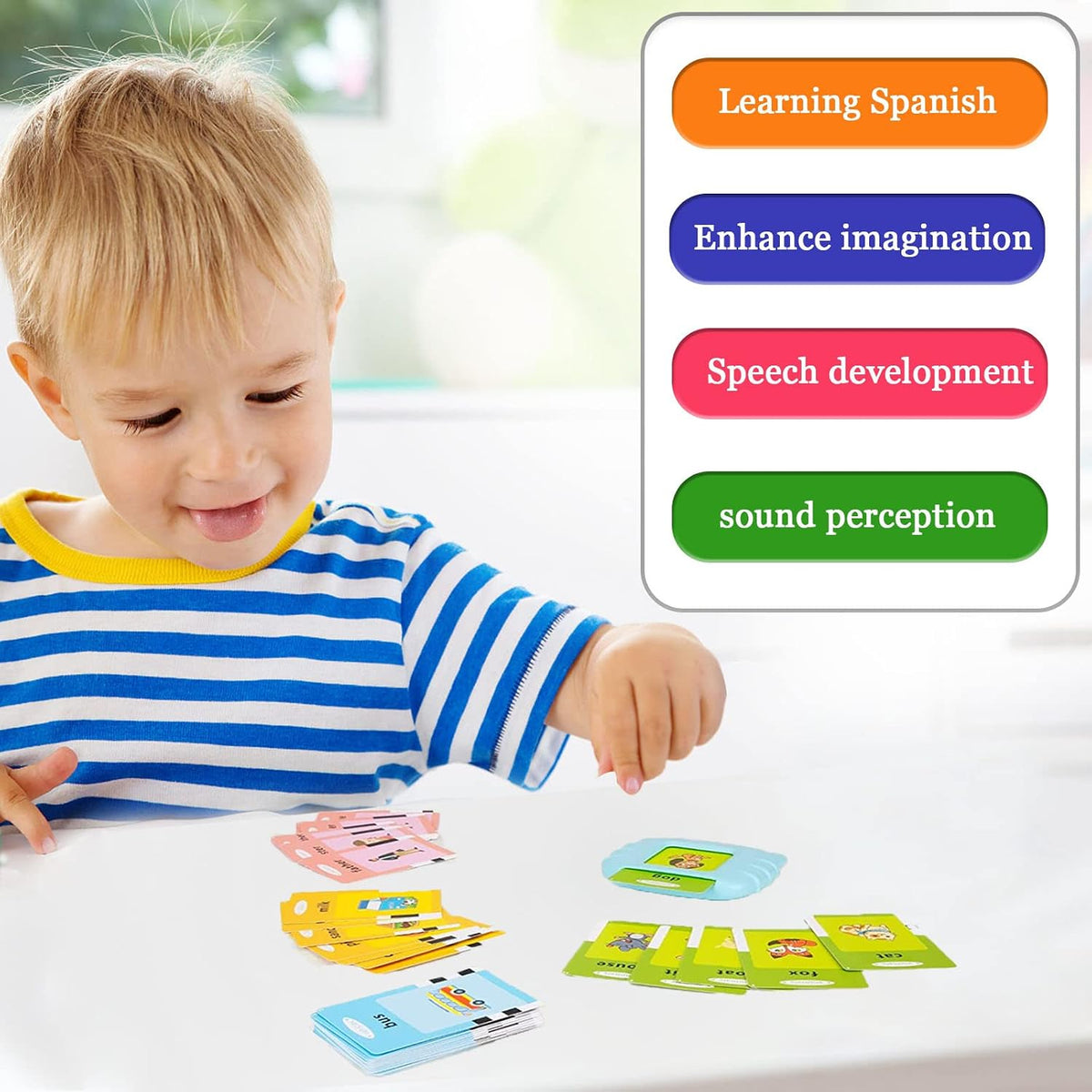 Startcan Talking Flash Cards for Toddlers 1 2 3 4 5 - 516-bilingual-pink (New Abc+123+ 4 Songs) - image 4