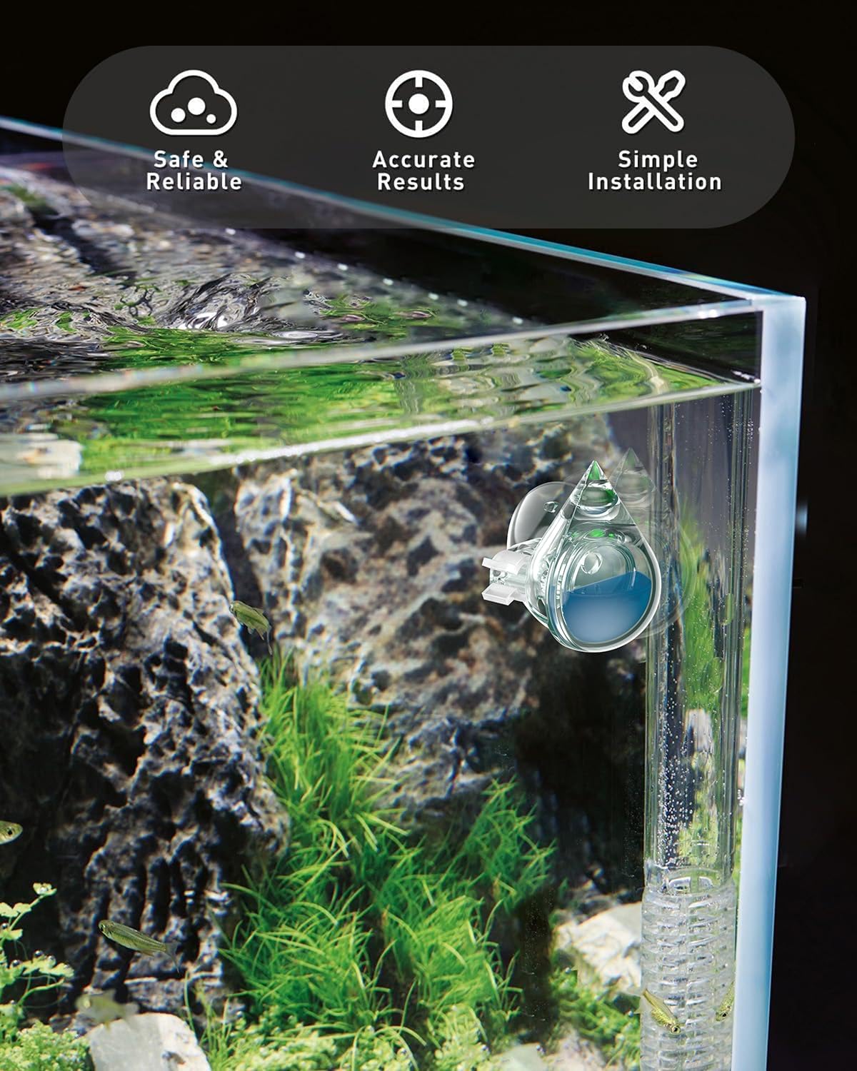 Pawfly Glass CO2 Drop Checker for Aquarium CO2 Indicator for Planted - 1 PC #2 - image 4
