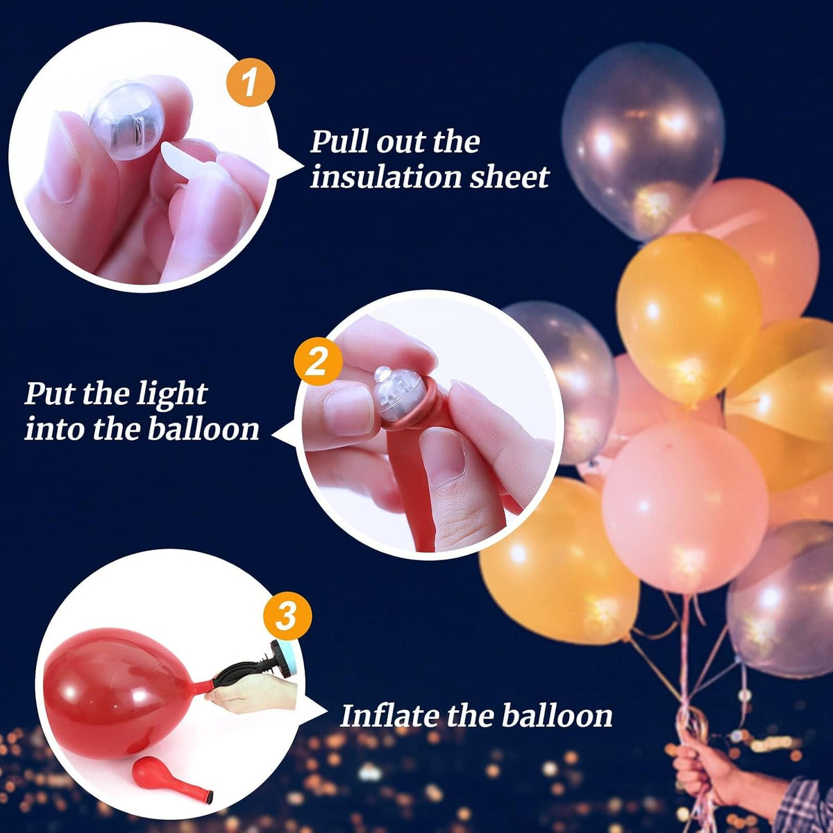 50pcs White LED Balloon Lights - 200PCS / Mixed Colors - image 3