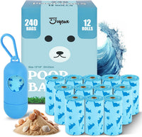 Joyeux 240 Count Ocean Scent Dog Poop Bags Rolls, with Dispenser - 240 Count (Pack of 1) / Blue
