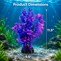Mipukbay Red Aquarium Plants, Artificial Plastic Fish Tank Decor - Purple-1 - image 2