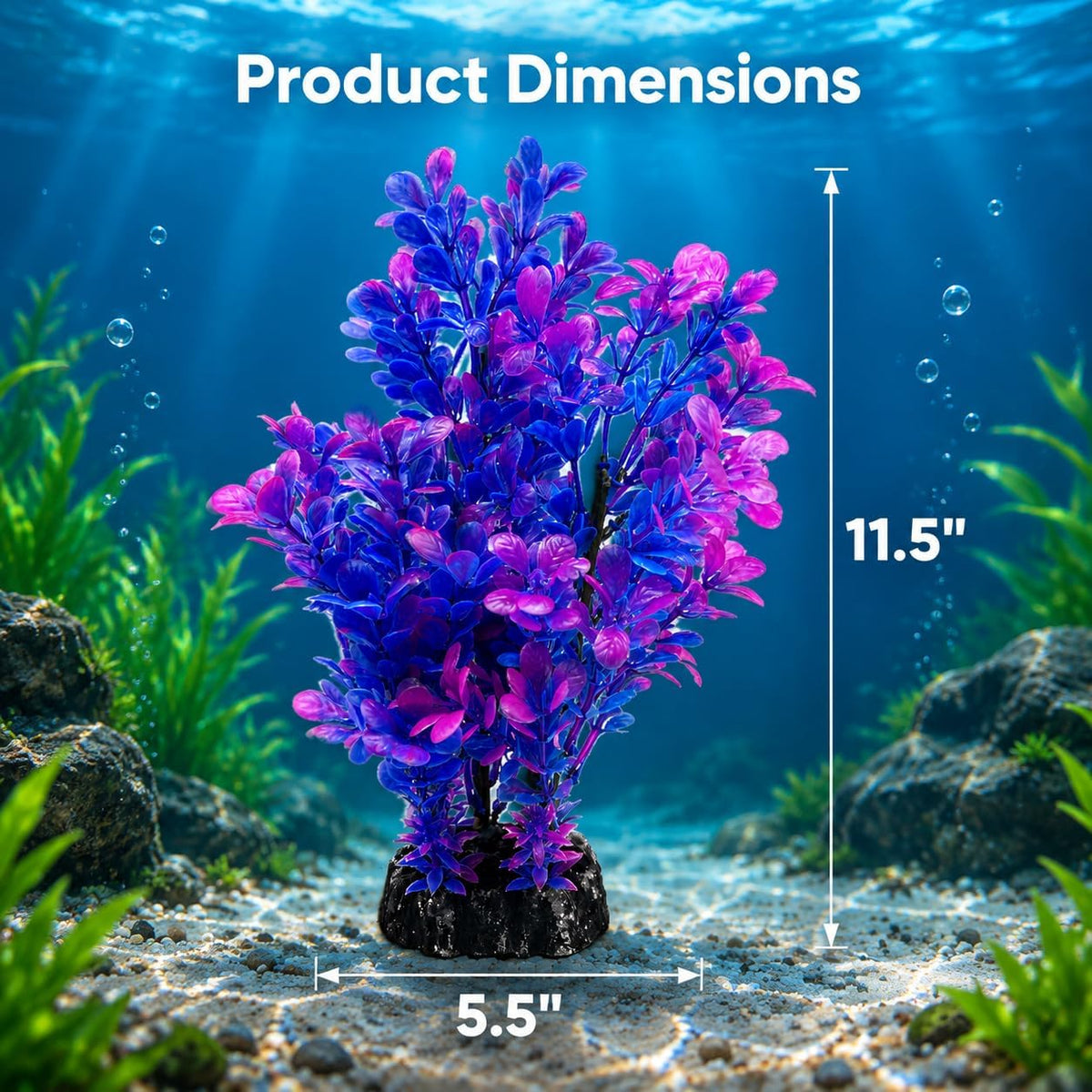 Mipukbay Red Aquarium Plants, Artificial Plastic Fish Tank Decor - Purple-1 - image 2