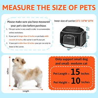 Petskd Top-Expandable Pet Carrier with Wheels 18x13x9.5 Inches Southwest Airline Approved, Soft-Sided Carrier for Small Cats Dogs with Locking Safety Zippers and Anti-Scratch Mesh(Black)