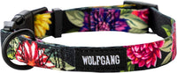 Wolfgang Heavy Duty, Adjustable Dog Collar with Quick Release Nylon Buckle for Walking & Training - Large (1 Inch x 18-26 Inch) / DarkFloral Print