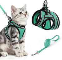 rabbitgoo Cat Harness and Leash Set, Step-in Soft Vest - M / Green