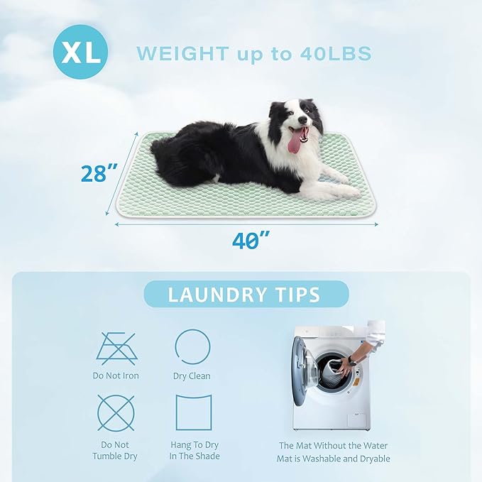 MICROCOSMOS Pet Cooling Mat & Sleeping Pad- Breathable Bubble Surface, EZ Clean. Keep Cooling for Pets, Kids and Adults in Summer.(Green, 40" x 28")