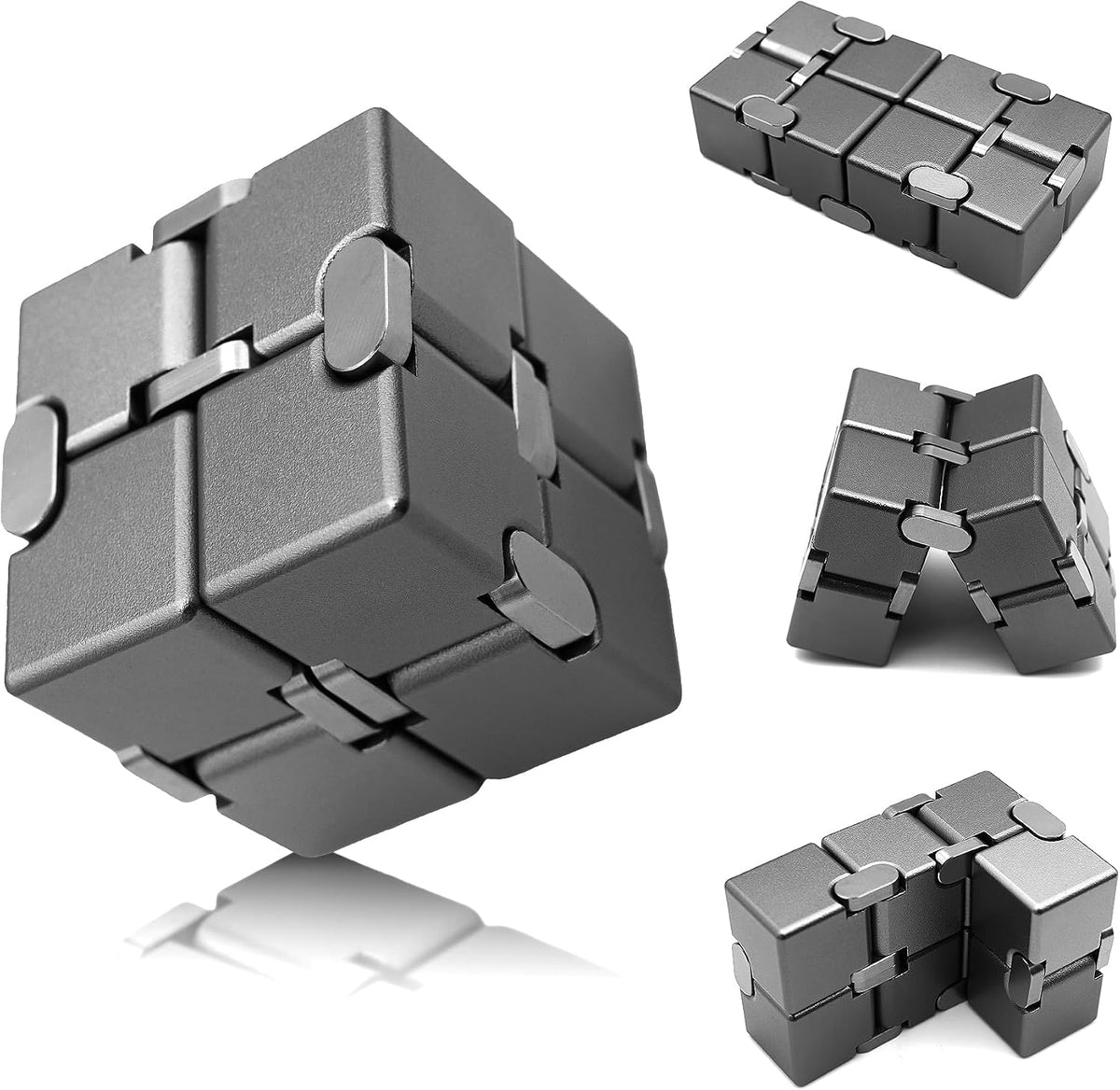 DOLASEV silver metal infinity cube fidget toy made of zinc alloy - view 3