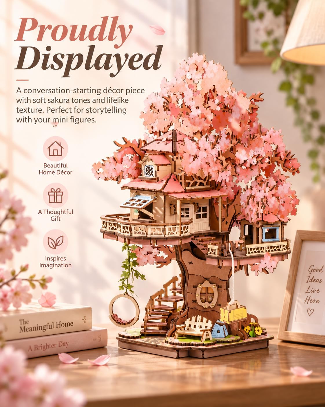 Rolife DIY Miniature House Kits Sakura Tree House 12" 3D Wooden - image 4