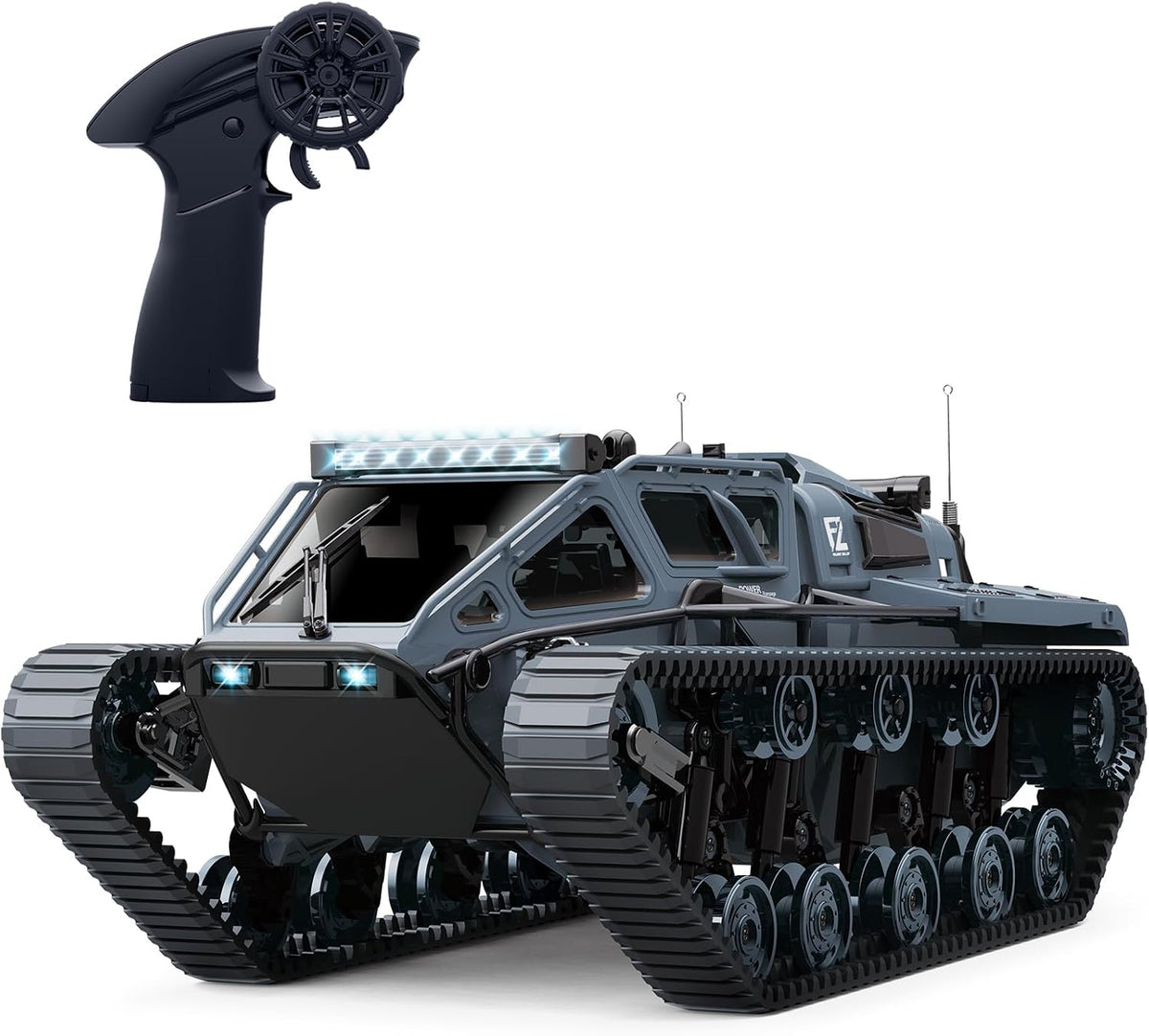 Mostop RC Tank Car, 1:16 Scale 2.4Ghz Remote Control Crawler High Speed Tank, Off-Road RC Tracked - Dark Gray