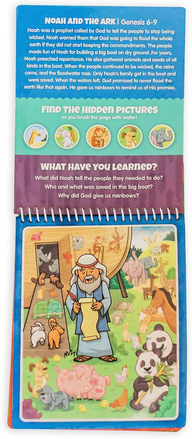 Water Reveal Coloring Scripture Book for Kids. – Fun for Kids & Family - Aqua Brush Old Testament #1 - image 3