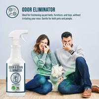 Dog & Cat Urine Enzyme Cleaner – Enzymatic Pet Stain & Odor Eliminator Spray for Carpet, Rugs, Litter Box & Artificial Turf – Non-Toxic, Ready to Use, 32 oz