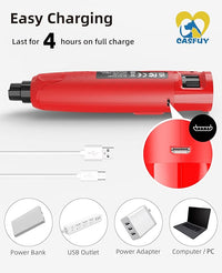 Casfuy Dog Nail Grinder Quiet - (45db) 6-Speed Pet Nail Grinder with 2 LED Lights for Large Medium Small Dogs/Cats, Professional 3 Ports Rechargeable Electric Dog Nail Trimmer with Dust Cap(Red)