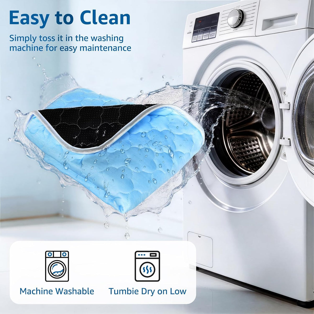 Dog Cooling Mat for Large Dogs - Blue Cloud Stitching / Medium - image 2