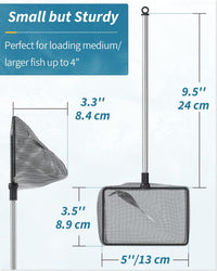 Pawfly Aquarium Fish Net with Extendable 9-24 Inch Long Handle - 5 Inch - image 4