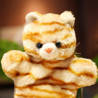 ZUXUCUVU 10 inch plush tabby cat hand puppet in soft fuzzy fabric - view 3