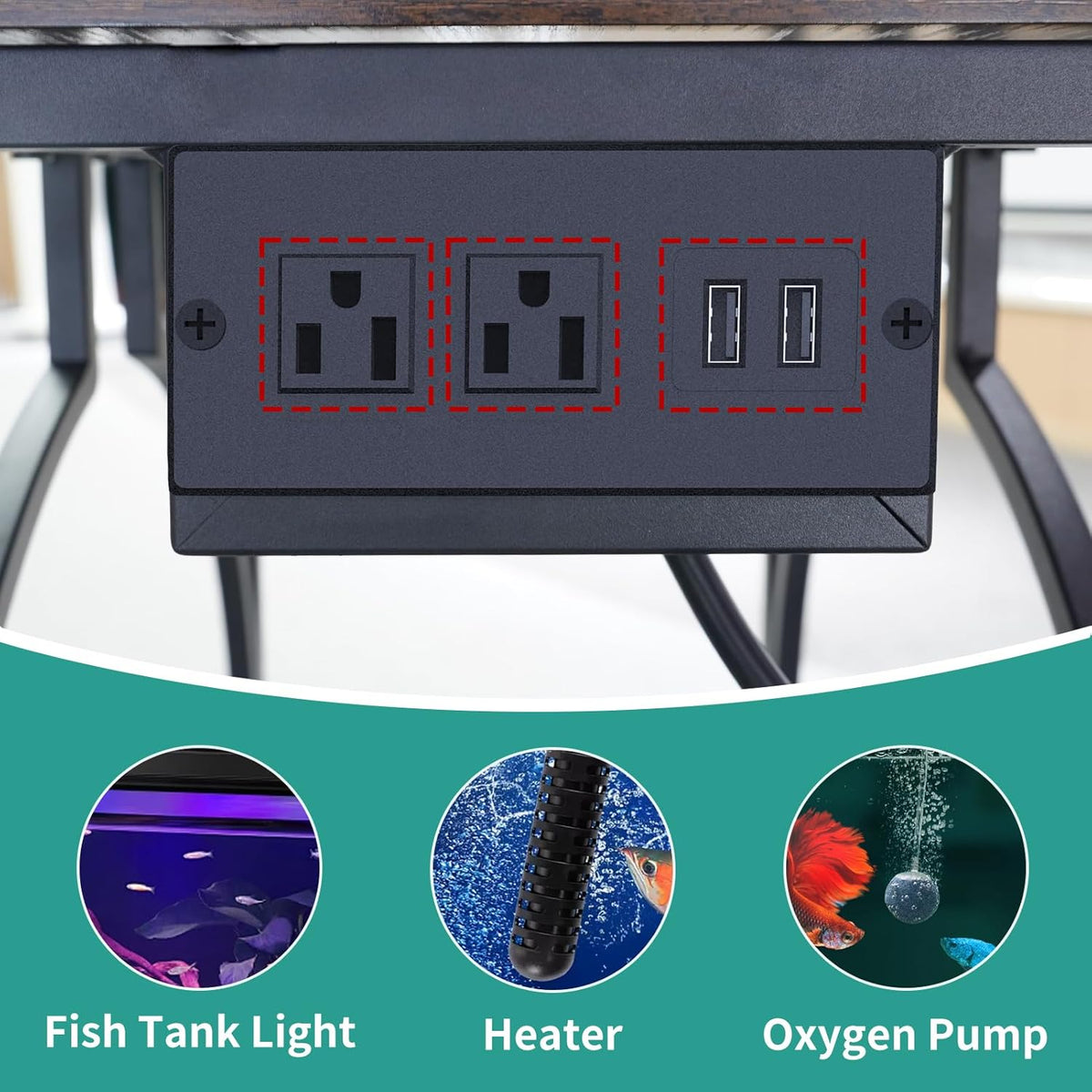 10 Gallon Aquarium Stand with Power Outlet - image 3