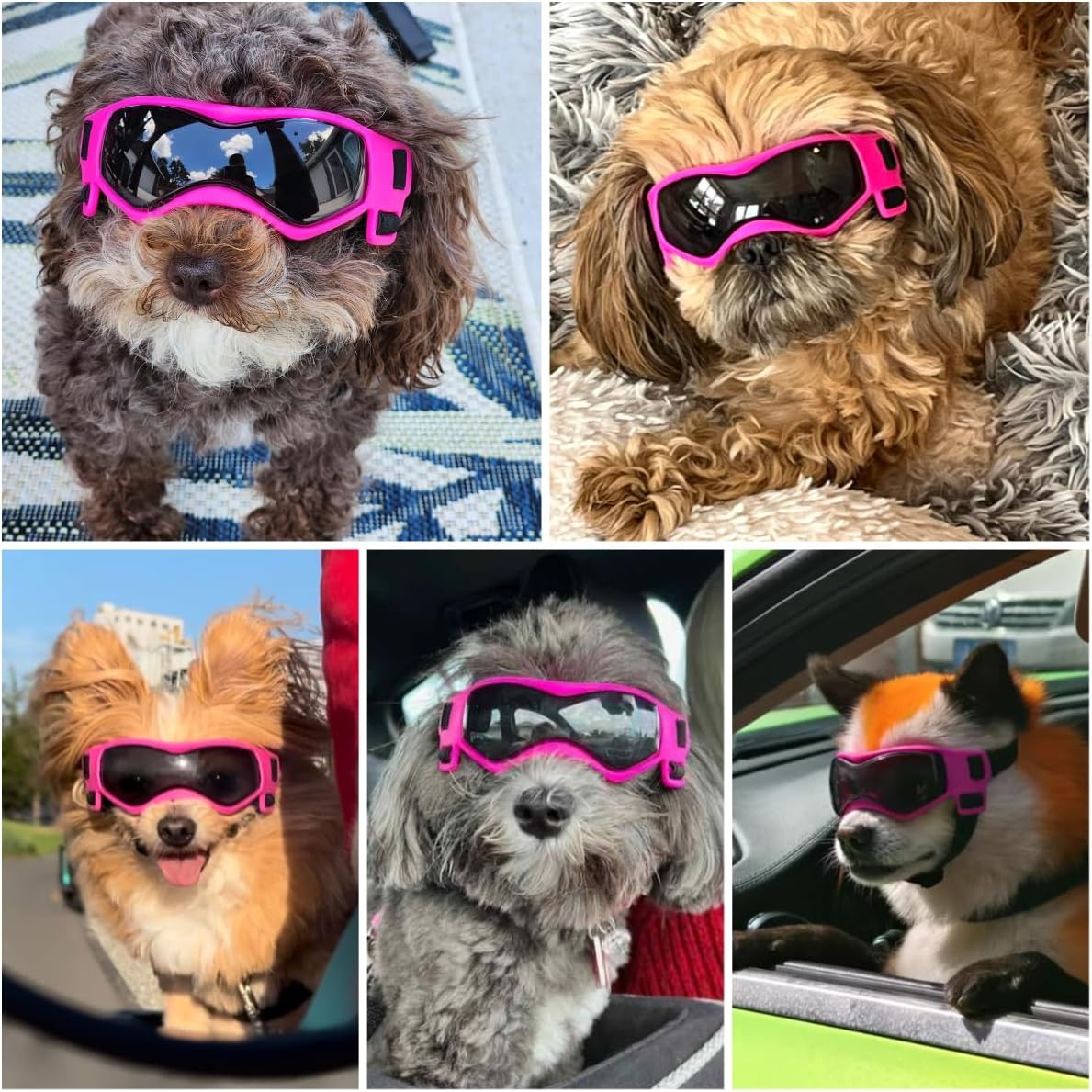 Dog Sunglasses for Extra Small Breed UV Protection Windproof XS Dog - Small / Pink - image 2