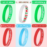 JUNEBRUSHS 24pcs Halloween Silicone Bracelets - Christmas Style - image 4