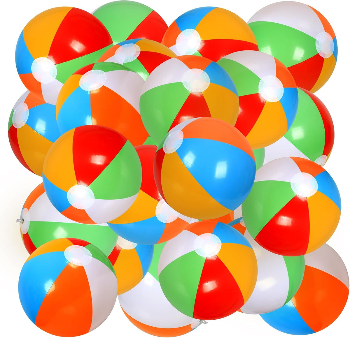30 Pack Beach Balls Bulk, Inflatable Pool Beach Toys for Summer – Fun for Kids & Family - 16" Rainbow