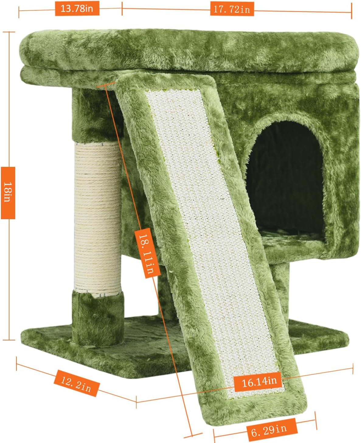 SYANDLVY Gothic Cat Tree with Coffin Bed for Indoor Cats - Green - image 2