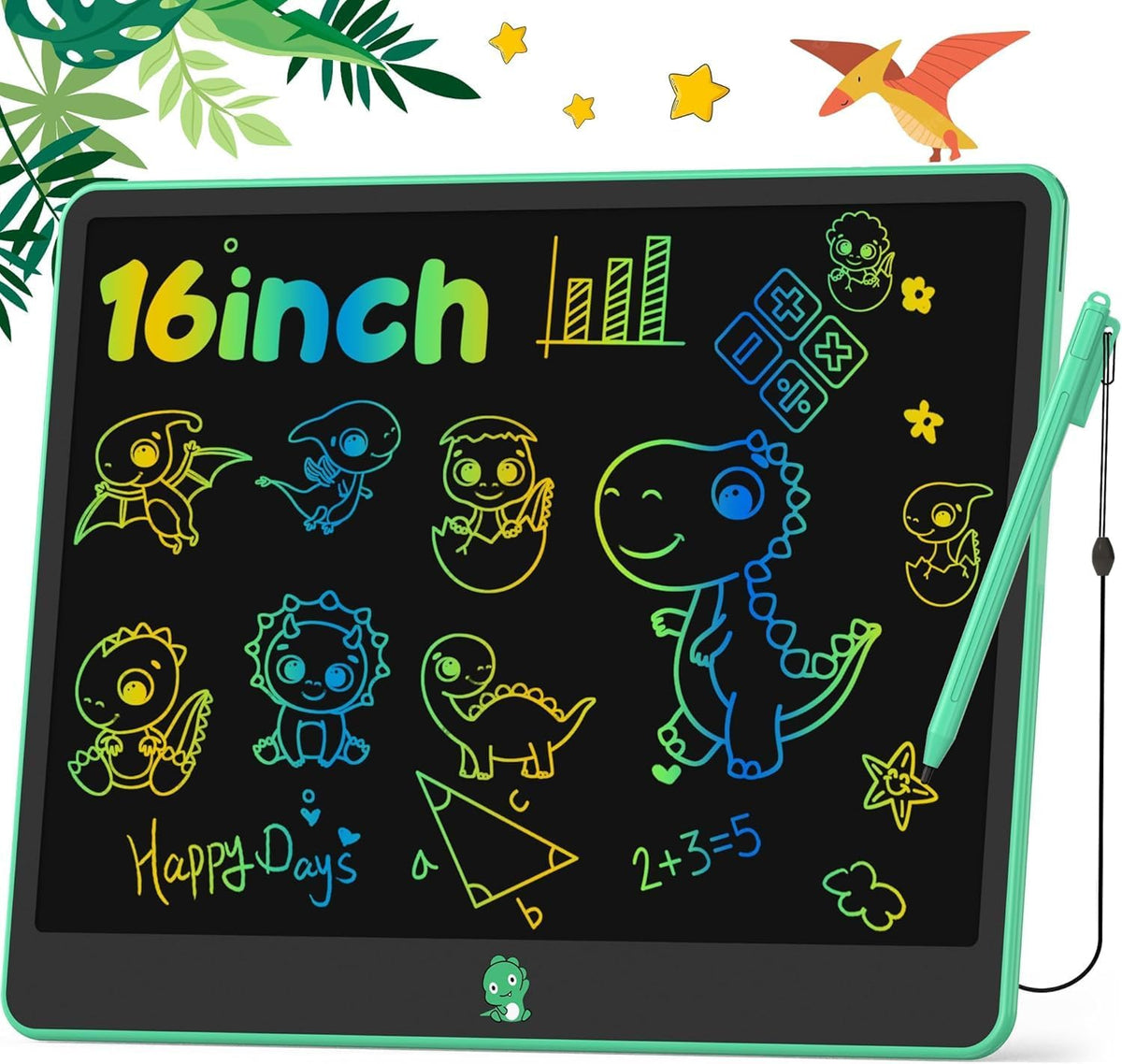 Hockvill LCD Writing Tablet for Kids 8.8 Inch - 13"W x 10"H / Green
