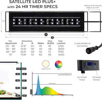 CURRENT USA 48-60" Inch Satellite Freshwater LED Plus Full Spectrum RGB+W Light for Aquariums | Wireless 24 Hour Remote Control Fish Tank Lighting (4508)