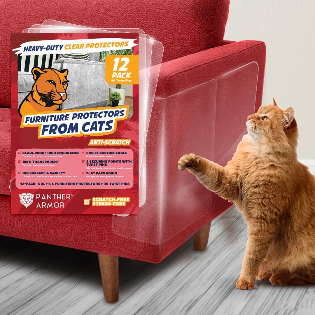 Panther Armor Cat Furniture Protector - Gloss (1-Side Furniture Protector) / 12 Sheets