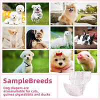 Disposable Dog Diapers Female 90 Count Doggie Diapers for Female Dogs (Waist 16-23.5 in XL) Super Absorbent Extra Large Dog Pads for Heat Excitable Urination or Incontinence - Pink