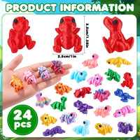 JOICEE 24Pcs 3D Printed Dinosaur Animals Mini Dinosaur Toys – Fun for Kids & Family - Multicolor - image 2