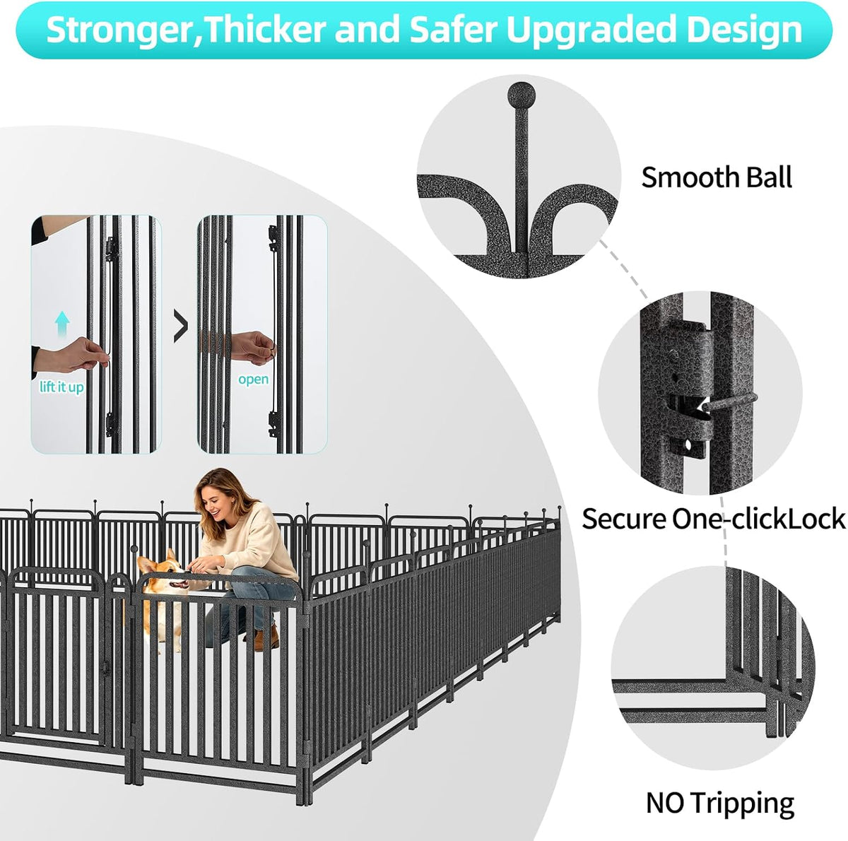 Thickened Dog Playpen Foldable Metal Yard Fence32/40inch Compact - image 4