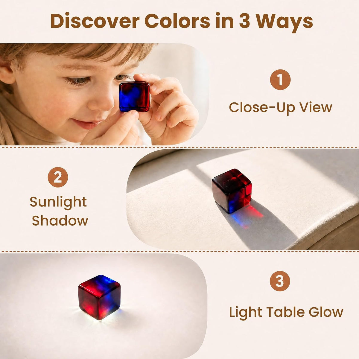 Woodtoe 24 PCS Rainbow Blocks Set - 24 PCS Unique Color Blocks - image 2