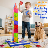 42PCS Mini Magnetic Tiles Travel Set with Iron Storage Box - Large - image 4
