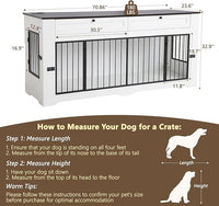 Large Dog Crate Furniture-Decorative Heavy Duty Dog Cage Indoor, Wooden Dog Cage End Table with Charging Station, Dog House with 2 Drawers (White, 70.86''L)