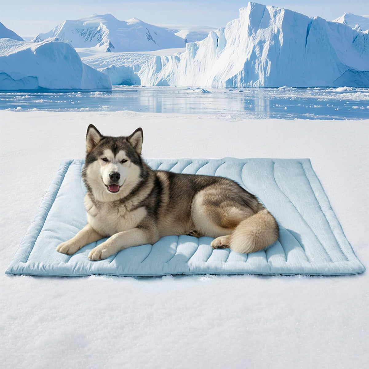BECEMURU Dog Crate Pad, Cooling Mat for Dogs & Cats - Blue Rectangle / XL: 60" L x 40" W x 0.8" TH