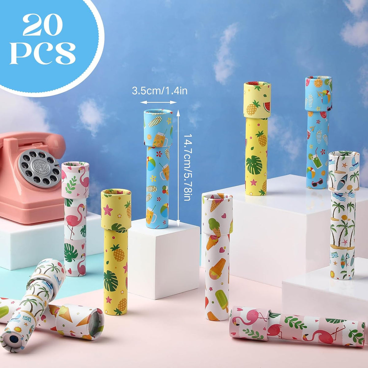 Chivao 20 Pcs Classic Kaleidoscopes Educational Toys for Party Favors - Summer - image 2