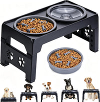 LALOBLUE Collapsible Dog Bowls Raised Elevated Adjust Stand – Essentials for Dogs