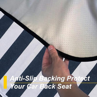 Back Seat Cover for Car Trucks Van SUV,Waterproof Rear Bench Towel Seat Covers for Dogs and Kids,Automotive Backseat Protector (Blue Stripe)