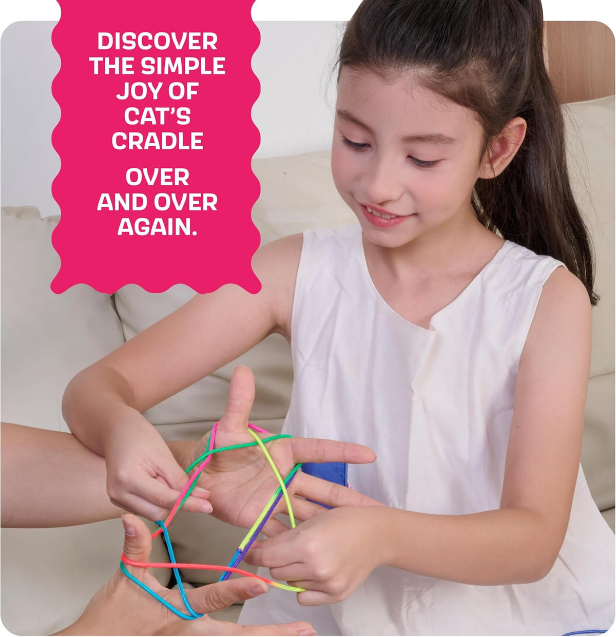 Dan&Darci cat's cradle string game kit with rainbow string and instruction book - view 4