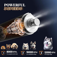 YABIFE 4-Lights Dog Nail Grinder, Easy Quick Locate Dog Nail Trimmers, for Puppy Paw Toenails or Pets from Small, Medium to Large, with Travel Lock, Whisper Quiet, Heavy Duty 3 Speeds