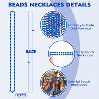 SHAOQINLIN 12 PCS Gold Bead Necklace - Blue - image 2