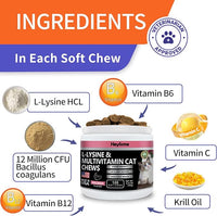 Lysine Supplement for Cats, Cat Treats for Sneezing and Runny Nose, Cat Cold, Cat Immune Support, Eye Function, and Respiratory Health, L-Lysine cat Vitamins for Cats (120 Pills, Salmon)