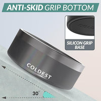 Coldest Dog Bowl - Anti Rust Metal, Non Slip, 3 Layers Insulated Stainless Steel Dog Bowls - Spill Proof & Heavy Duty - Water Bowl for Dogs, Cats & Pets, Dish Washer Safe (64 oz, Stardust Glitter)