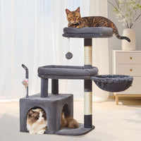 Taoqimiao 32.2in Cat Tree with Toy - Smoky Gray / 32.2 inch