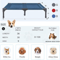 Elevated Dog Bed for Large Dogs 120lb - L (36"L x 30"W x 7"H) / Blue - image 4