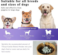 Dog Teeth Cleaning Powder, Pet Dental Powder -Dental Care, Dogs Breath Freshener with Probiotics for Tartar & Reduces Plaque & Bad Breath Teeth Cleaning for Small, Medium, Large Dogs 100g